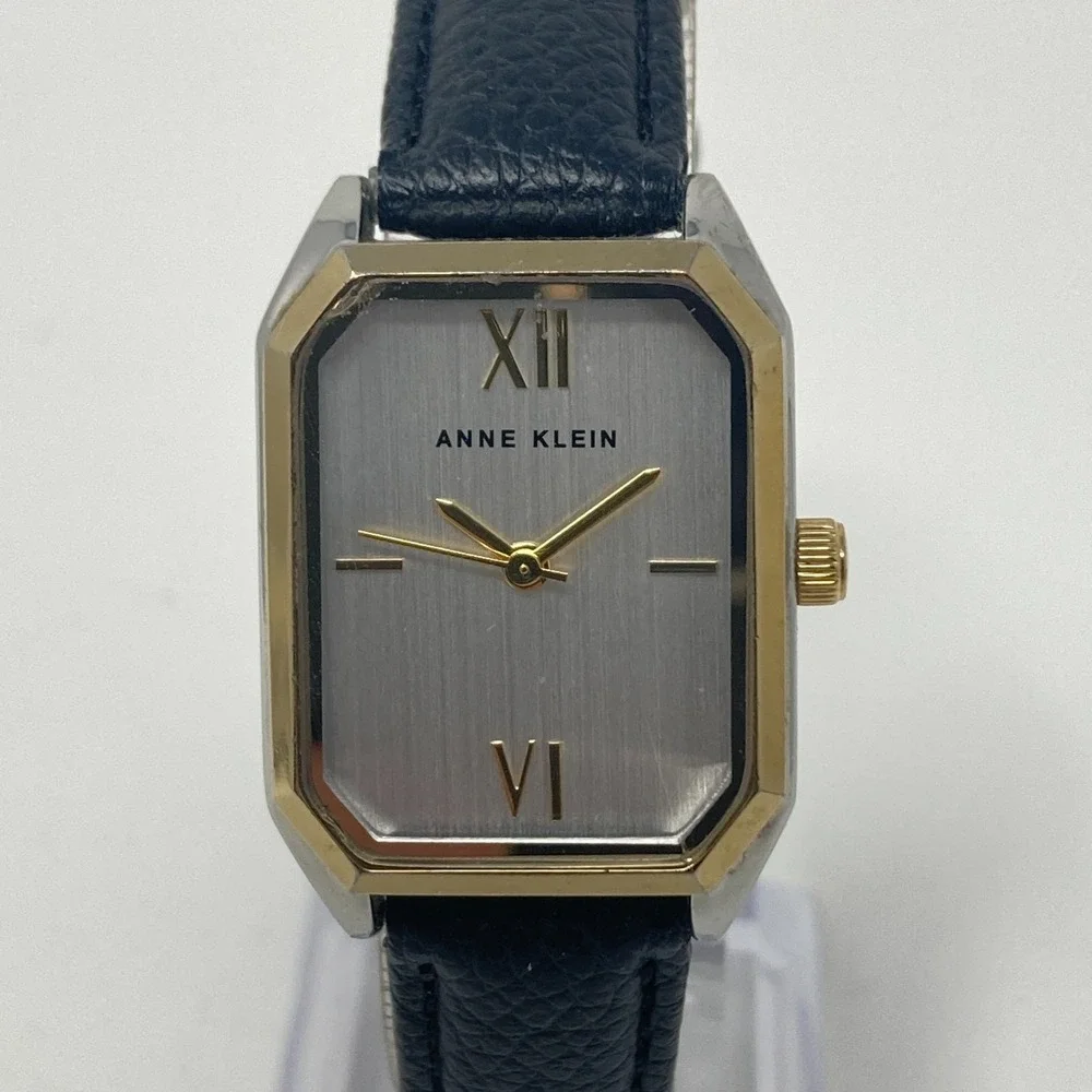 Anne Klein Women's Tank Watch 24mm Gold Silver Two Tone 30M WR New Battery 8" - Picture 1 of 16